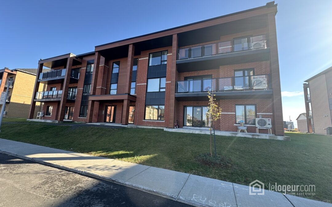 Nouveau Projet Domaine de l’équerre 5 1/2, Garage, A/C, Rangement Intérieur, Eau Chaude, Promo Occupation Immédiate